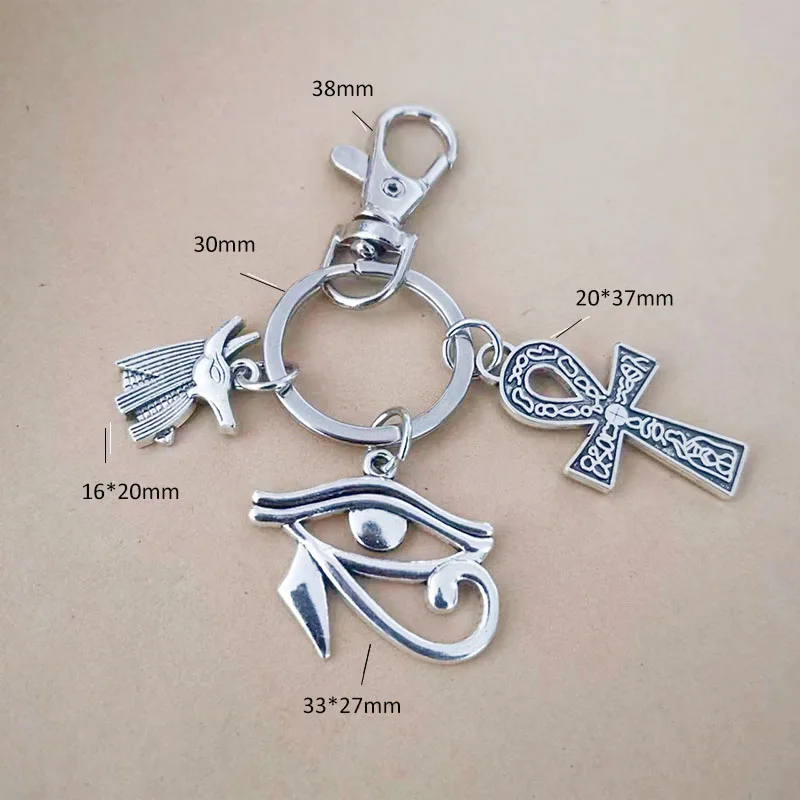 Ägypten Ankh Anubis Amulette Kreuz Schlüsselanhänger für Auto Frauen Männer personalisiertes Geschenk Hochzeit Souvenirs Gäste coole Dinge Handwerk – Detail 8