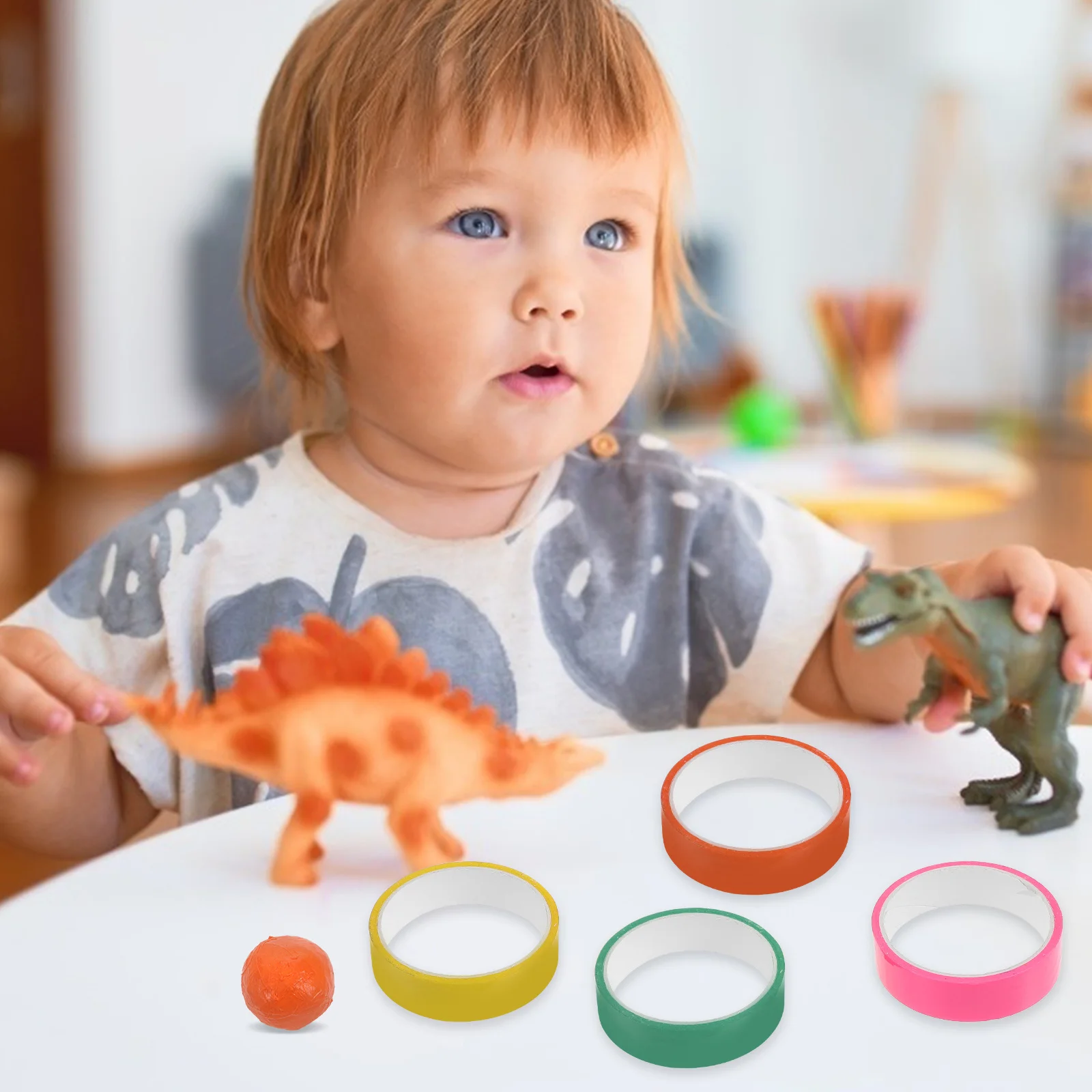 7 قطعة 7 لفات أشرطة كروية لاصقة حريري ناعم لتخفيف التوتر أشرطة تخفيف الضغط اليومية متعة المكتب المنزلي #1