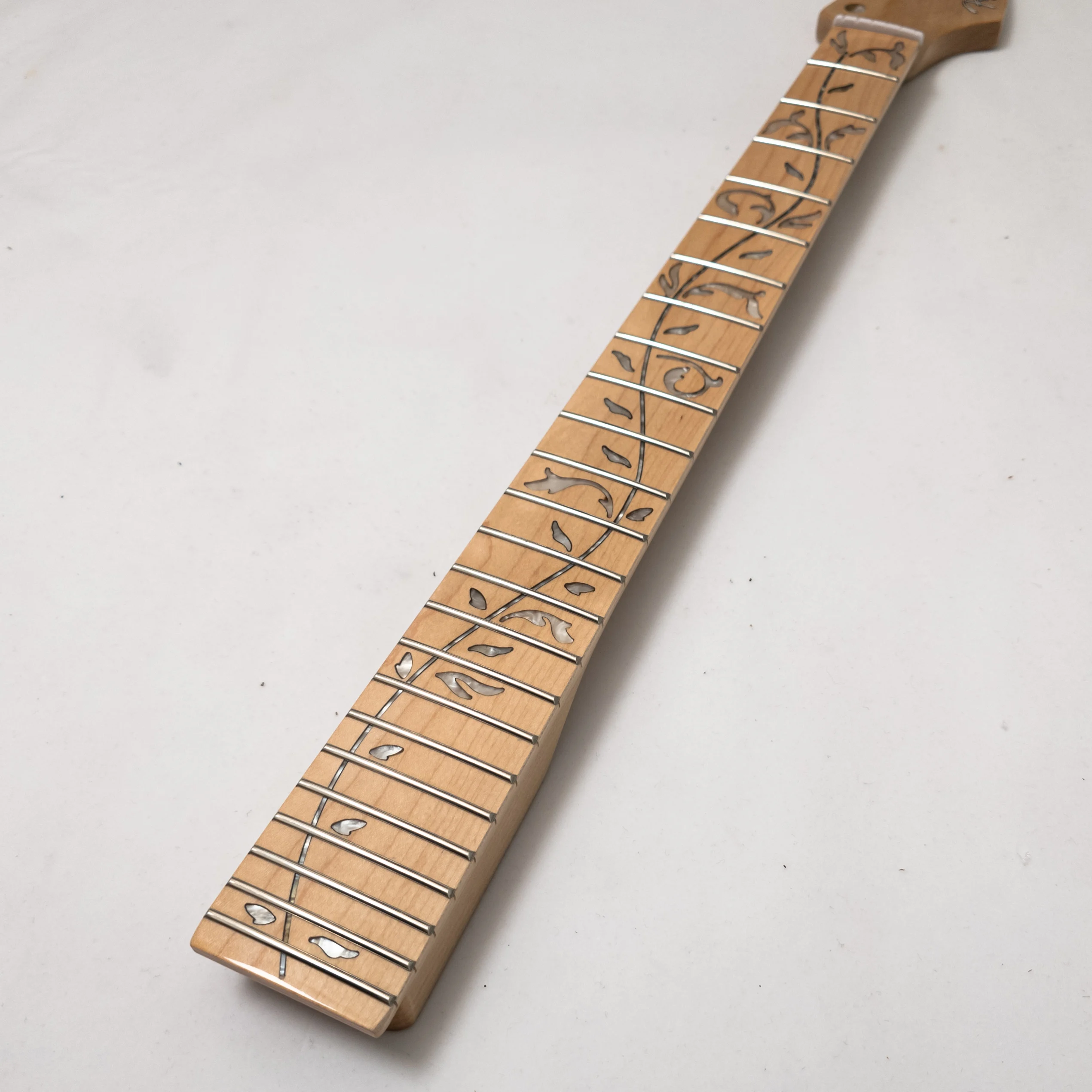 Maple Guitar Neck 25.5" 22 Stainless Frets Maple Fingerboard 9.5'' Radius Tree of Life Inlay Bone Nut Modern C Right Hand