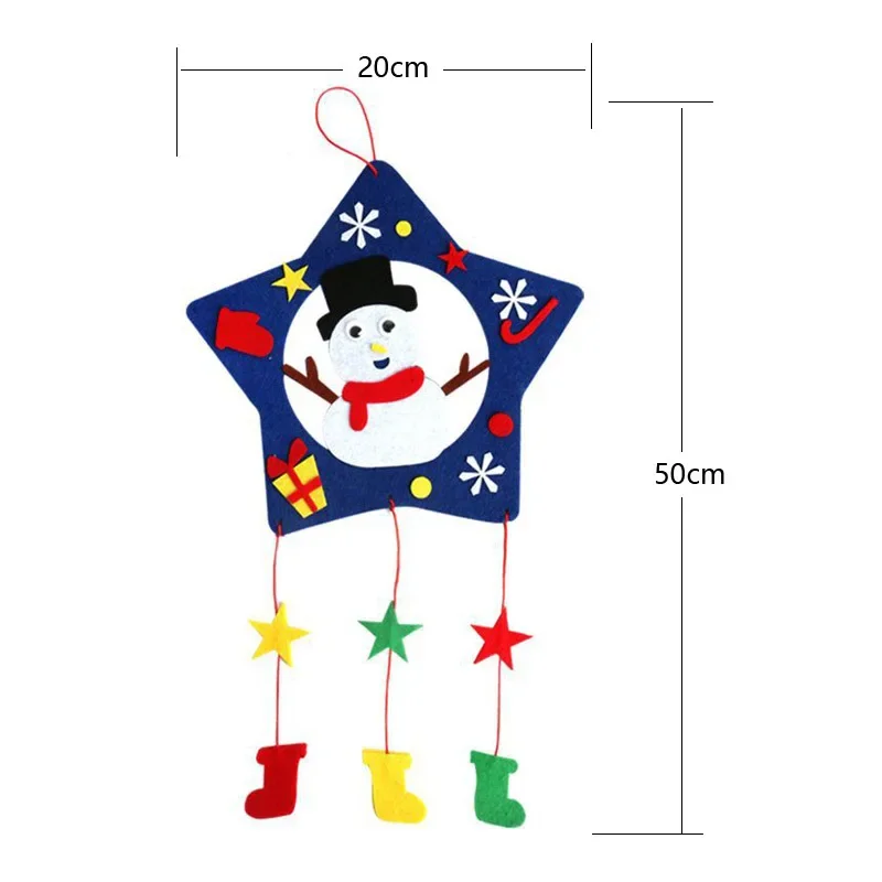 Children Felt Craft Kits DIY Non-woven Felt Garland Handmade Woven Toys Creative Pendant Gift for Kids Christmas Family Decor