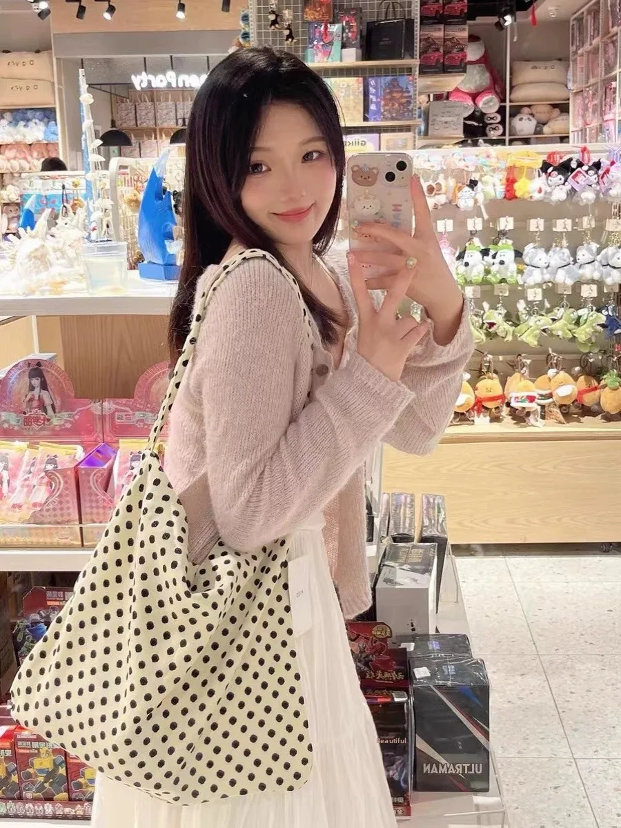 bolsa-tote-de-lona-com-estampa-de-poa-estilo-coreano-para-estudantes-bolsa-de-cras-de-ombro-Unico-para-campus-universitario