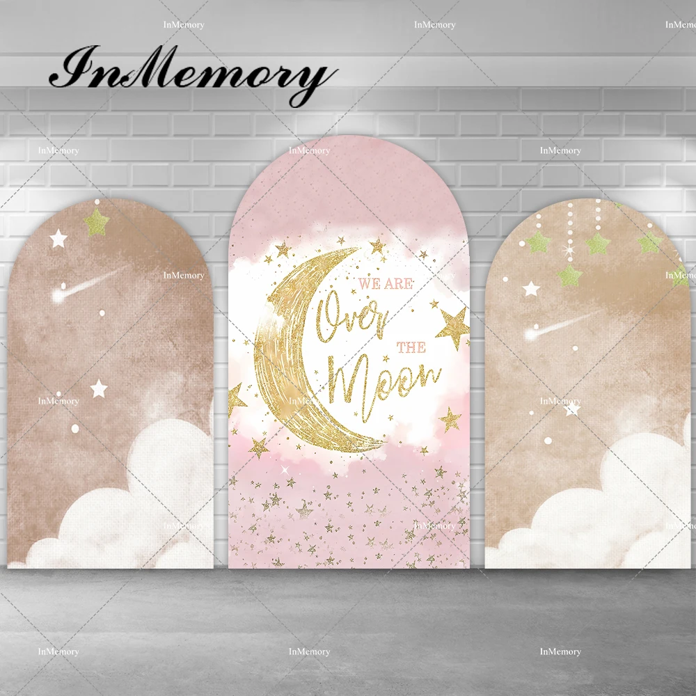 InMemory Little Star Moon Girls Newborn Baby Shower 1st Birthday Party Arch Backdrop Cover Sky Cloud Chiara Wall Backgrounds