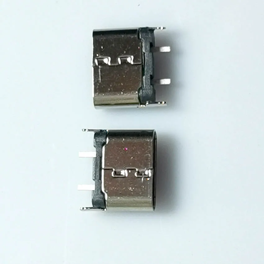 5PCS USB Type-C Female Base 2Pin/ 6Pin Short Body 6.5 Vertical 180 Degree Plug-in Board Simple Charging Model