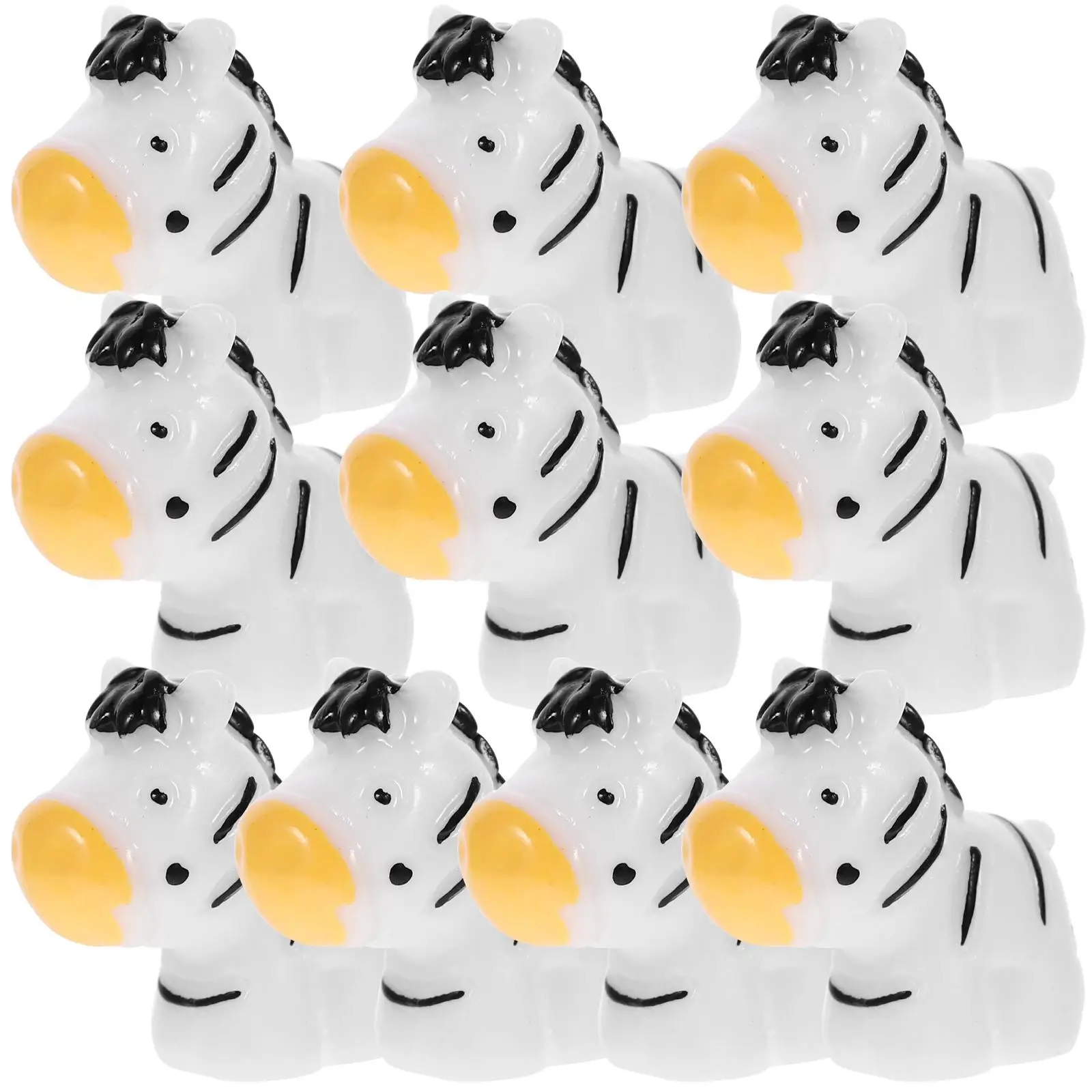 10 Pcs Zebra Figurines Resin Home Diy Decor Material Decor DIY Tabletop Ornament Christmas Succulent Terrarium Accessories