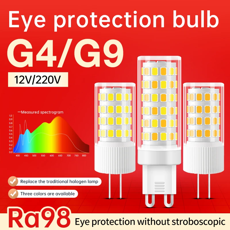

Лампа для защиты глаз низкая 5 Вт 7 Вт 9 Вт G4 G9 LED 2835 AC 24 В энергосберегающая трехцветное затемнение Супер яркие теплые холодные белые лампы