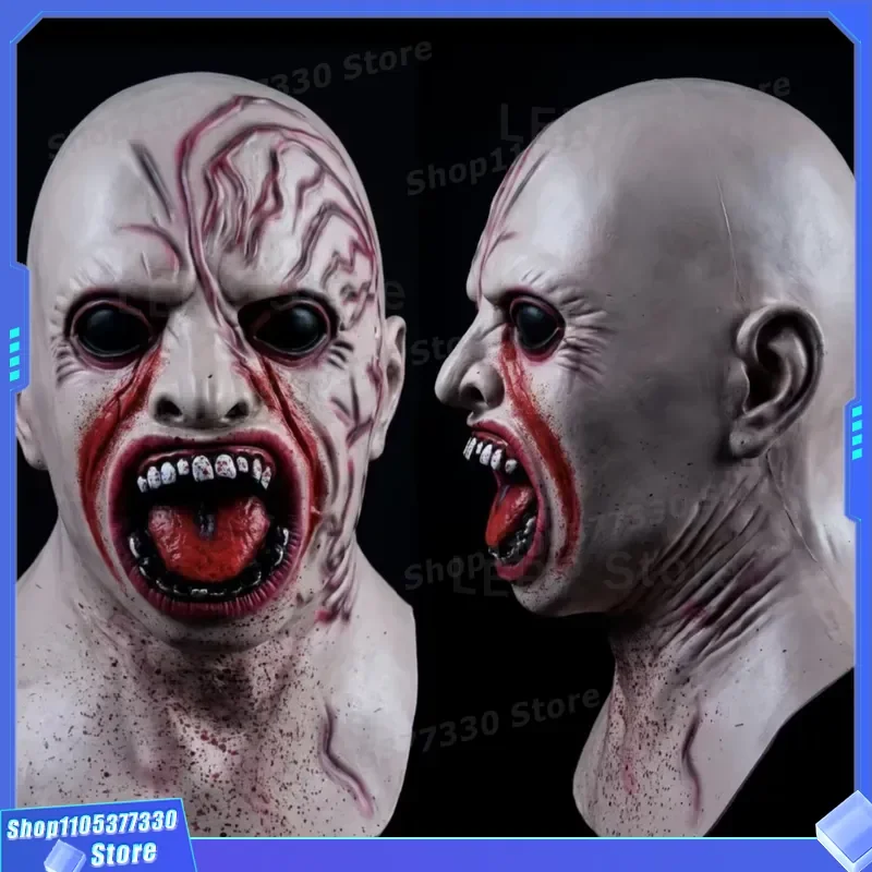 Halloween Biochemical Vampire Mask Empty Zombie Head Prop for Costume Party Cross Border Special Demon Face Gear Horror Decor