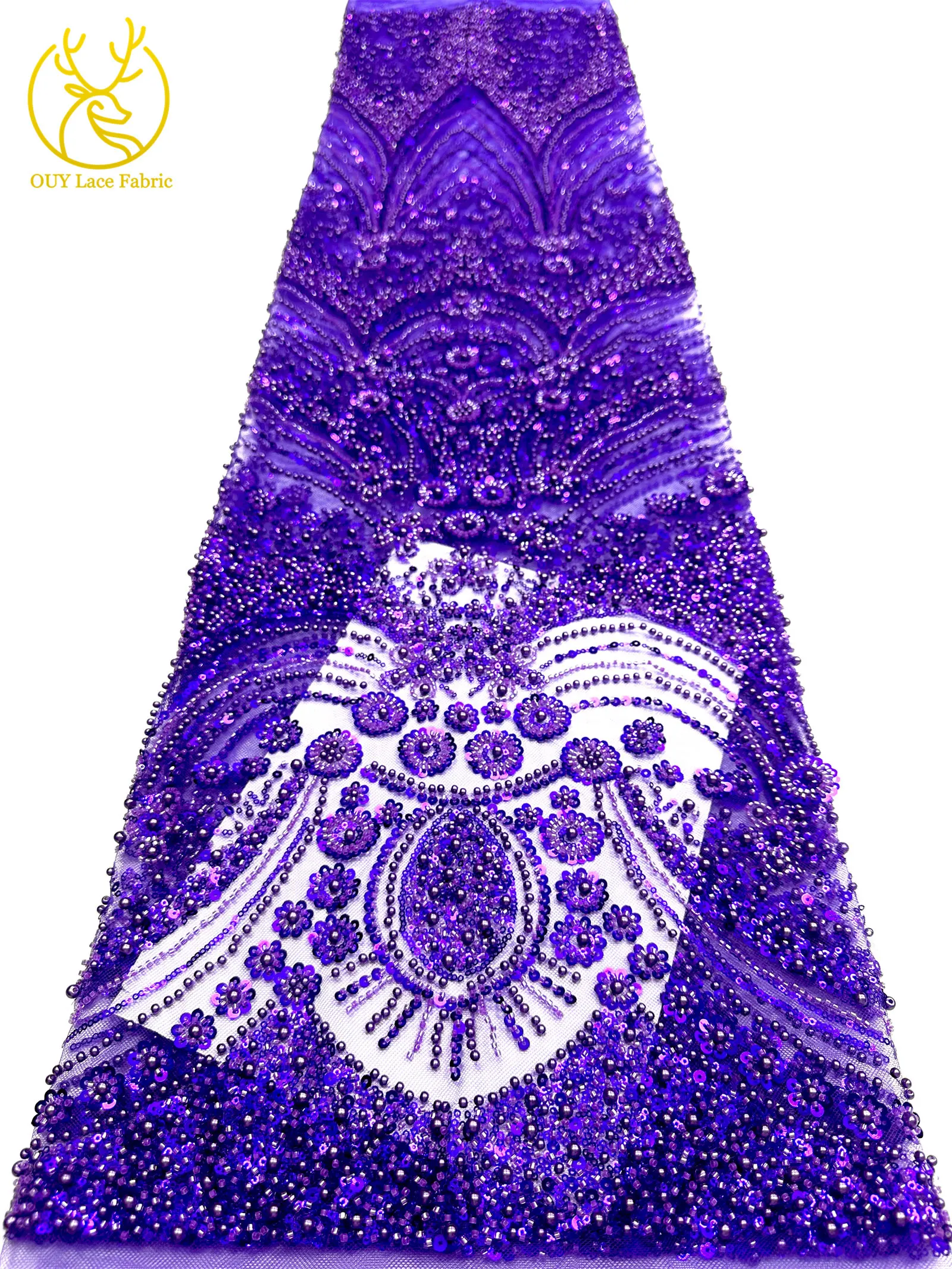 Lussuoso sposo africano tessuto di pizzo con perline 2026 tessuto di pizzo nigeriano francese con paillettes di alta qualità adatto per abiti da festa