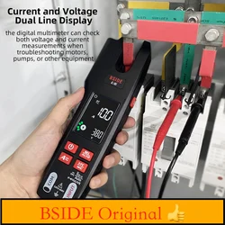 New! BSIDE U6 Smart Digital Clamp Meter 600A AC DC Pliers Ammeter Non Contact Infrared Detection Voltmeter Electrical Tester