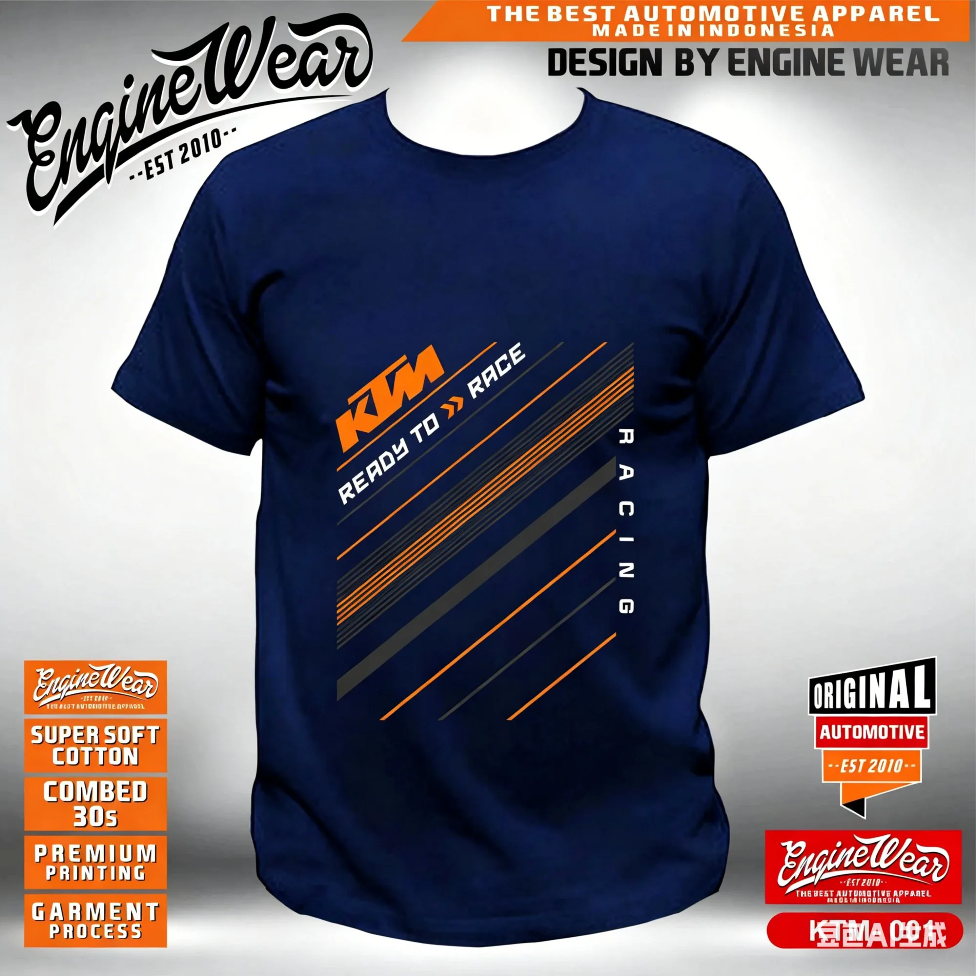 Camiseta de carreras KTM, camiseta de motocicleta, camiseta de carreras de aventura todoterreno, camiseta de coche, algodón puro, unisex, 2026