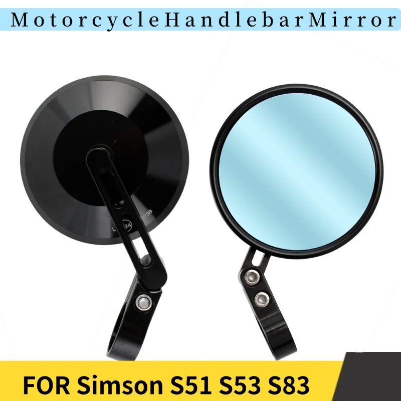 

Motorcycle Round Rear View Mirror Handlebar Rear View Blue Glasses Mirrors Universal For Simson S51 S53 S83