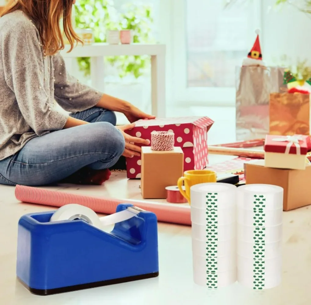 Pack de ruban adhésif Transparent, papeterie fournitures scolaires et de bureau, ruban adhésif pour étudiants, emballage présent fleur, 10 rouleaux 18/12/8mm