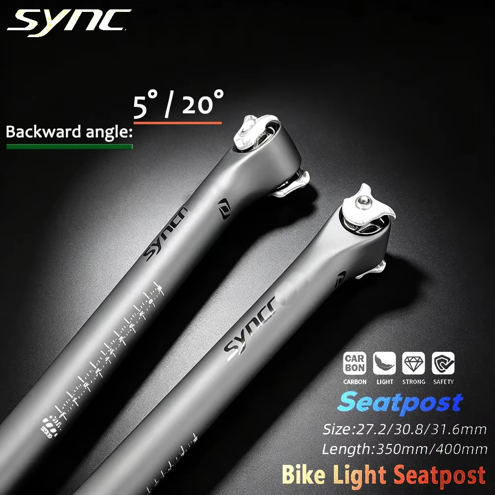 

SYNCROS Full Carbon Fiber Bike Seatpost Half Matte Half Gloss Mountain/road Bike Seat Post Light Seatpost 27.2/30.8/31.6mm