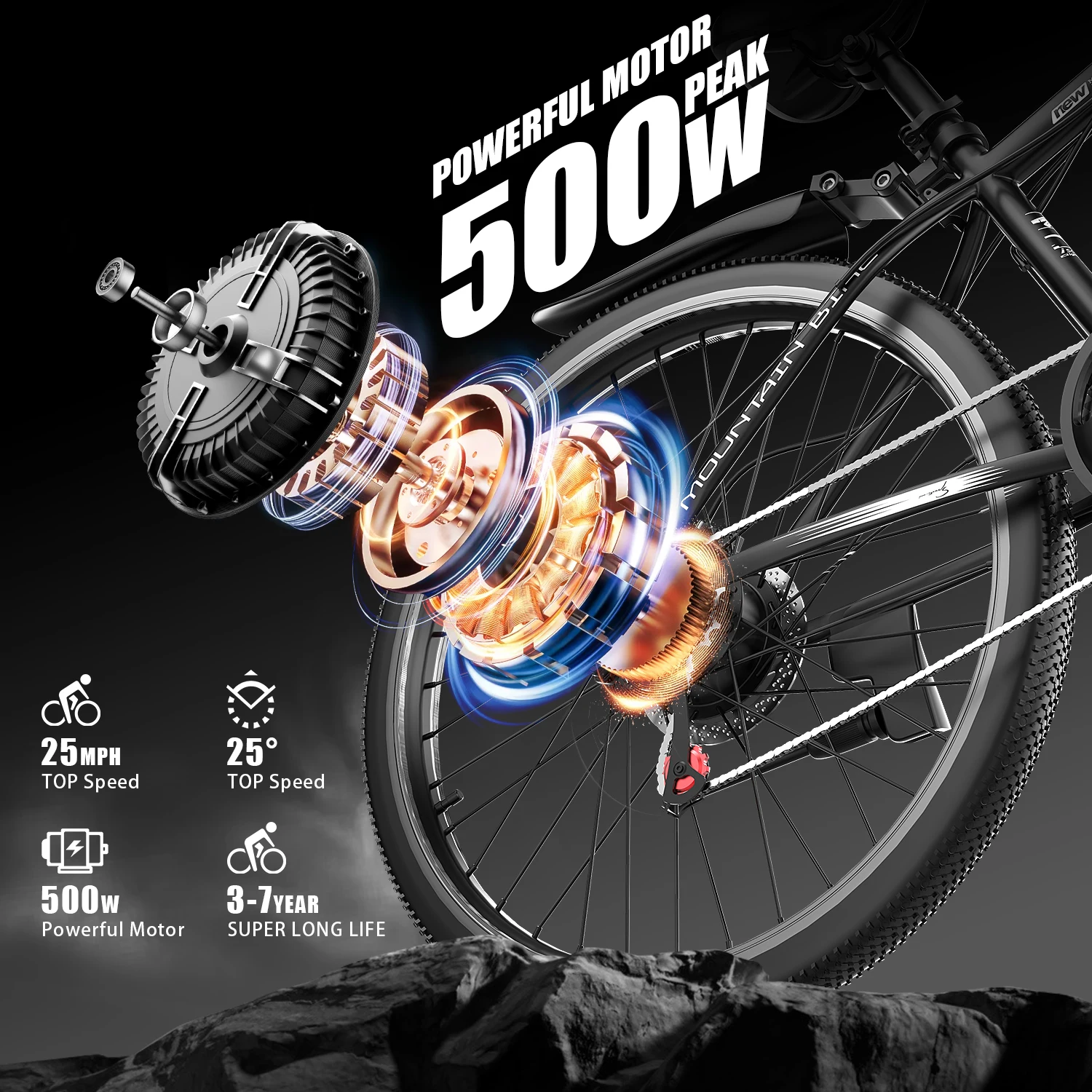 26 Inch 36V 10AH 250Watts Electric City Bike Lithium Battery for Pit Dirt Gravel Cross Trial Off-Road US EU Warehouse Wholesale