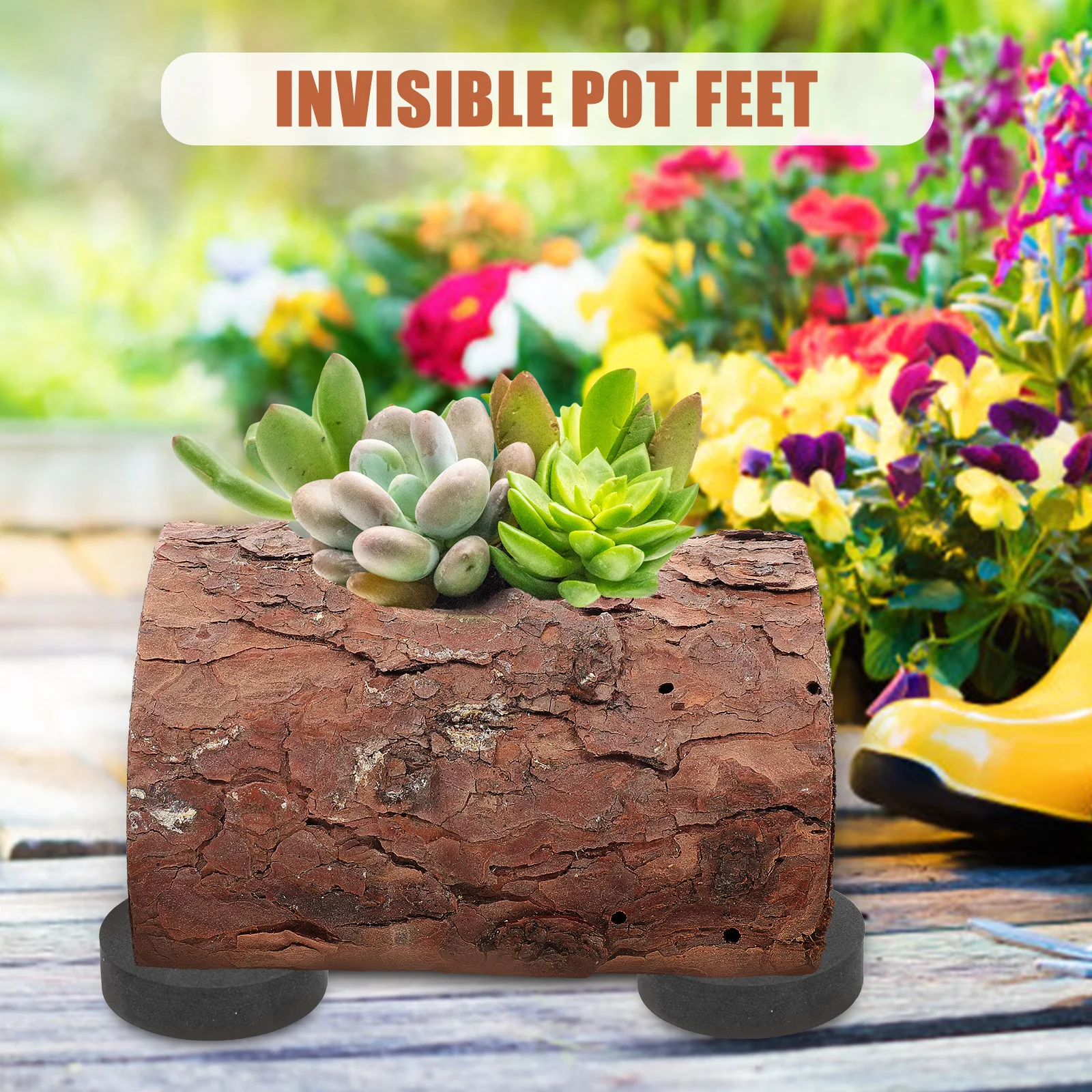 

20Pcs Invisible Flower Pot Eva Feet Enhanced Non-Slip Durable Self-Adhesive Plant Riser for Outdoor Garden Pot Support Mat