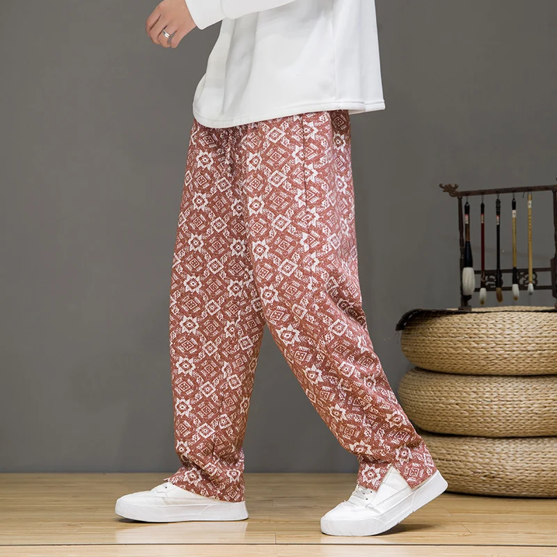 

Свободные прямые мужские повседневные брюки на весну-осень, дышащие, удобные, модные, молодежные, стильные