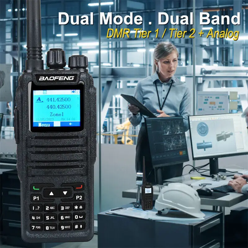 2pcs NEW BaoFeng DM-1701 5W Opengd77 Digital DMR Dual Band VHF/UHF FM Two Way Radio