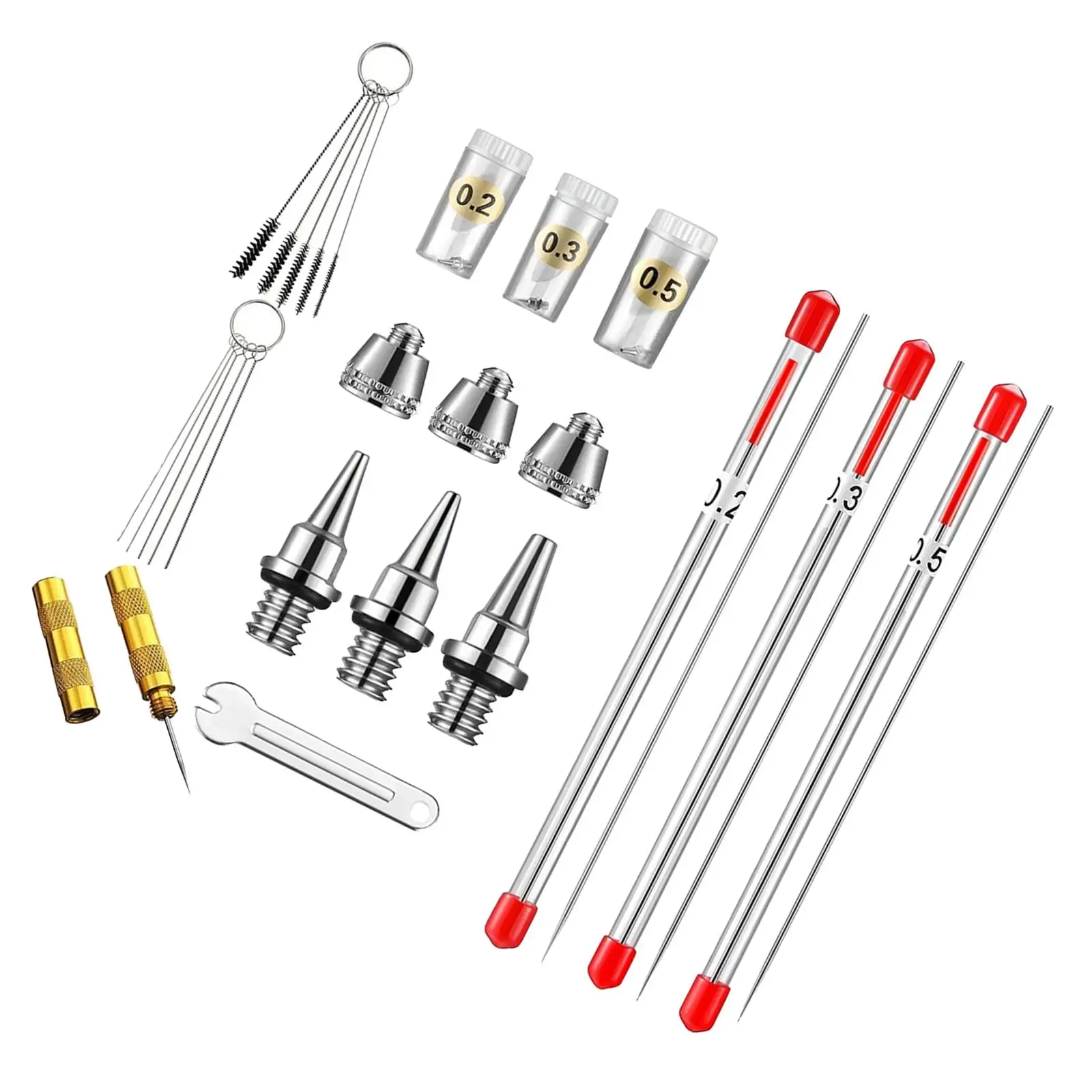 

Набор из 13 игл для аэрографа (0,2 мм, 0,3 мм, 0,5 мм) и аксессуары для аэрографов