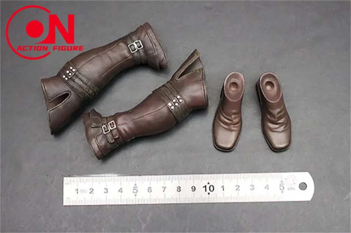 Bottes longues en cuir AS005 pour hommes, échelle 1/6, chaussures de soldat, modèle adapté au corps de figurine d'action de soldat HT PH TBL de 12 pouces, en Stock