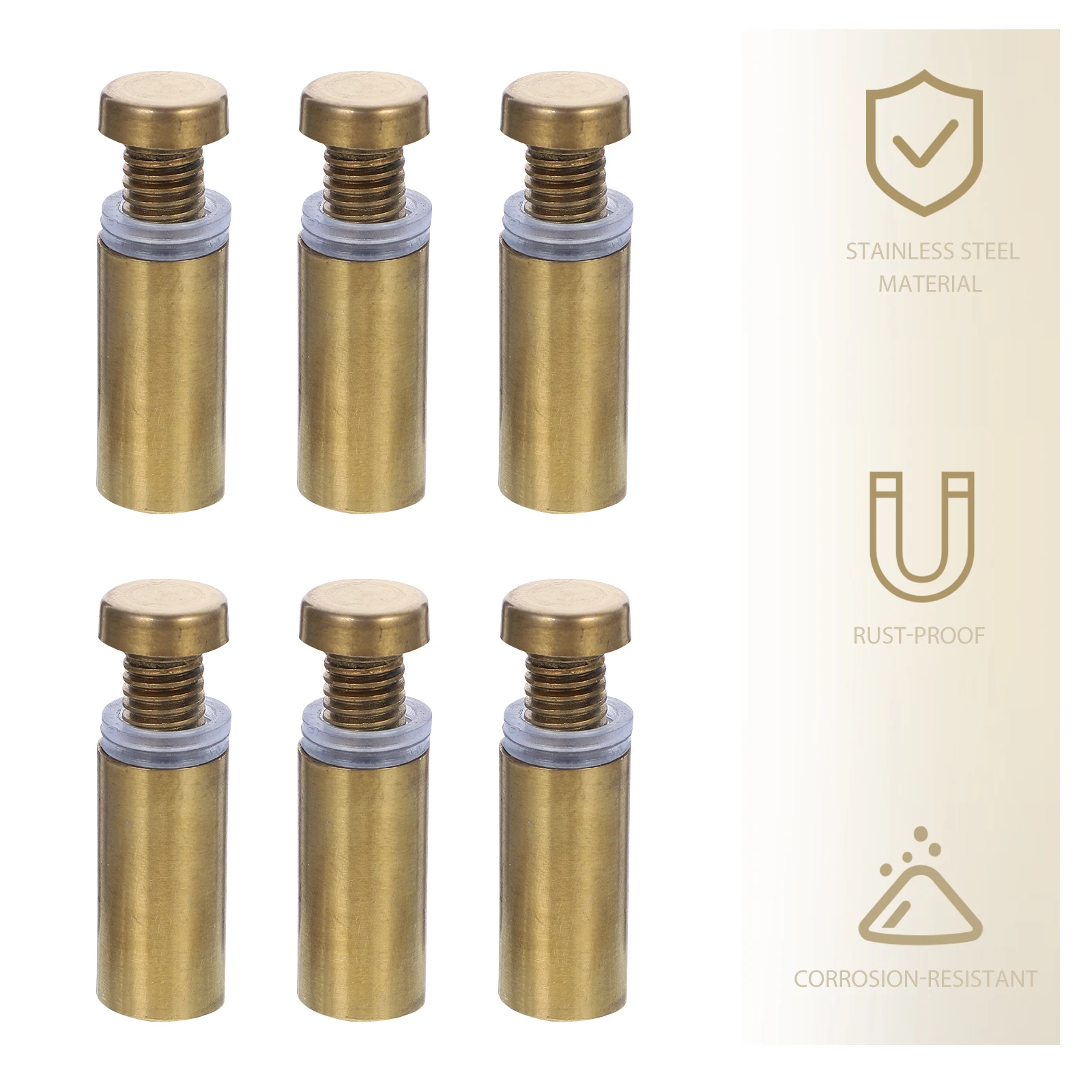 

12pcs Stainless Steel Advertising Nails Screw Wall St off Mounts Glass Acrylic Smooth Bright Surface Support Board Shop