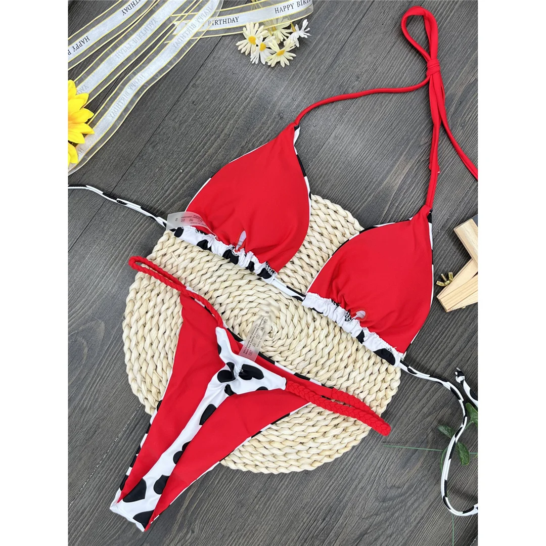 Love Printed Extreme Mini Micro Thong Bikini Damen Bademode Zweiteiliger Bikini Badeanzug Badebekleidung Schwimmen V5073 – Detail 19