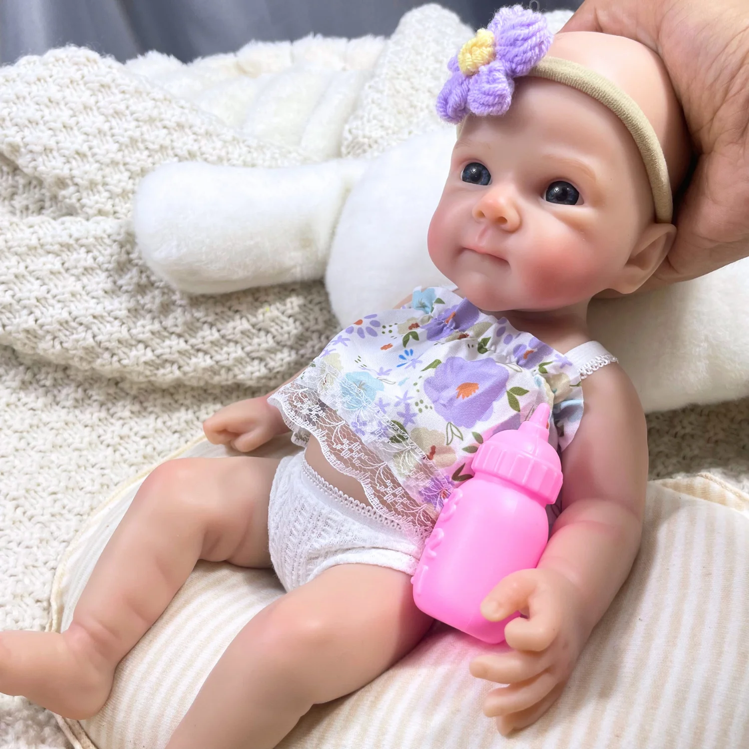 Mini 13 Inch Full Solid Silicone Bettie Reborn Baby Doll Washable Body Girl Adorable Silicone Doll Birthday Christmas Gift