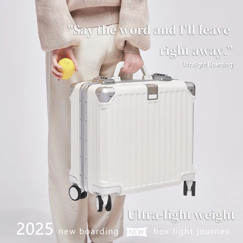 Piccolo bagaglio a mano da donna, custodia da viaggio con password per aereo da 18 pollici; valigia trolley da uomo da 16 pollici, ultraleggera