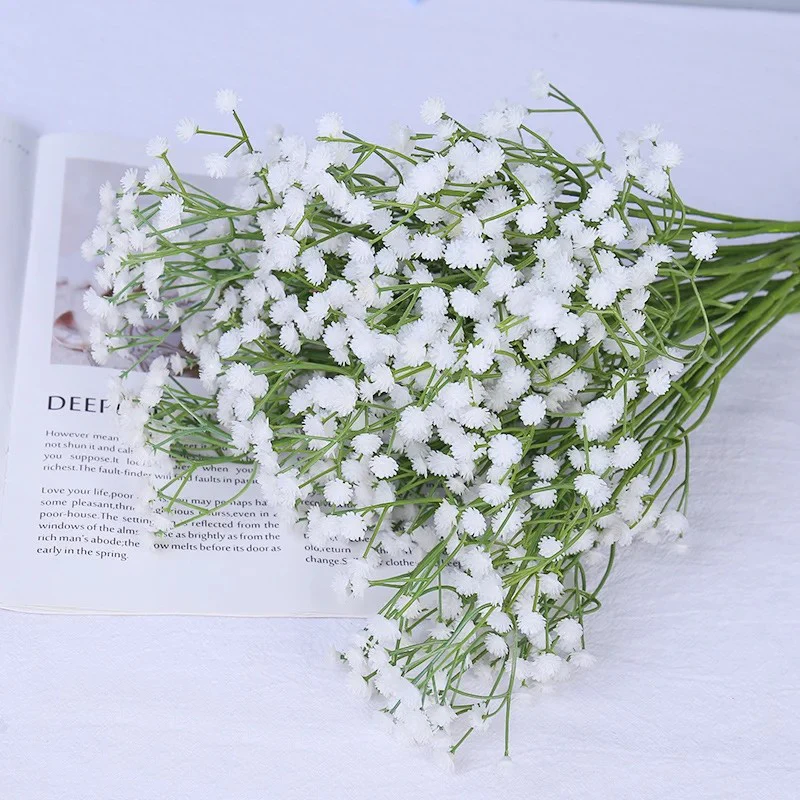90 Köpfe künstlicher Blumenstrauß 61 cm Kunststoff Gypsophila gefälschte Blume für Heimdekoration Hochzeit Party Dekorationen Vase Zubehör – Detail 10