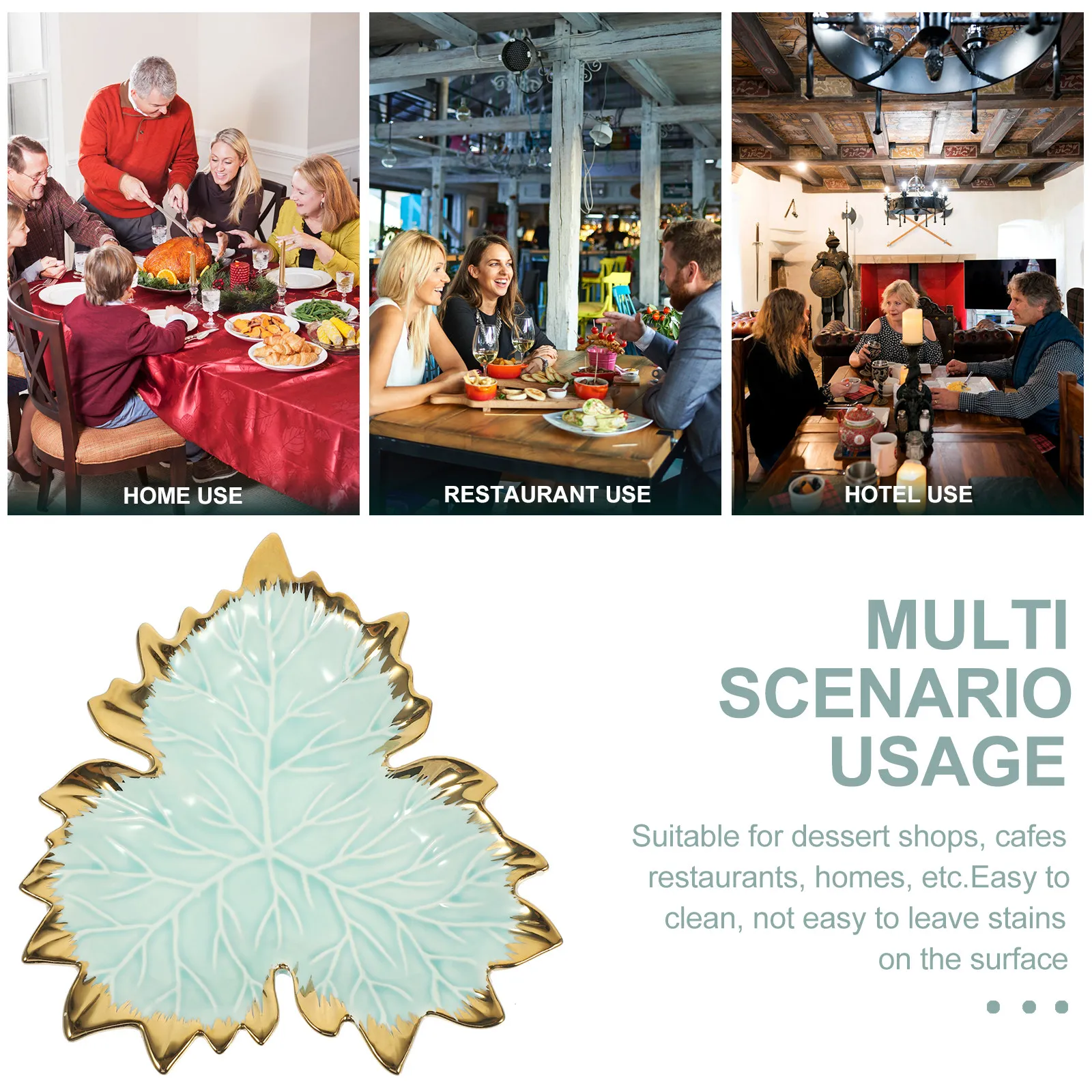 

Керамическая тарелка для хранения украшений, изысканная подставка в форме листа, поднос для фруктов, многофункциональный держатель для мелочей, элегантная подставка для колец