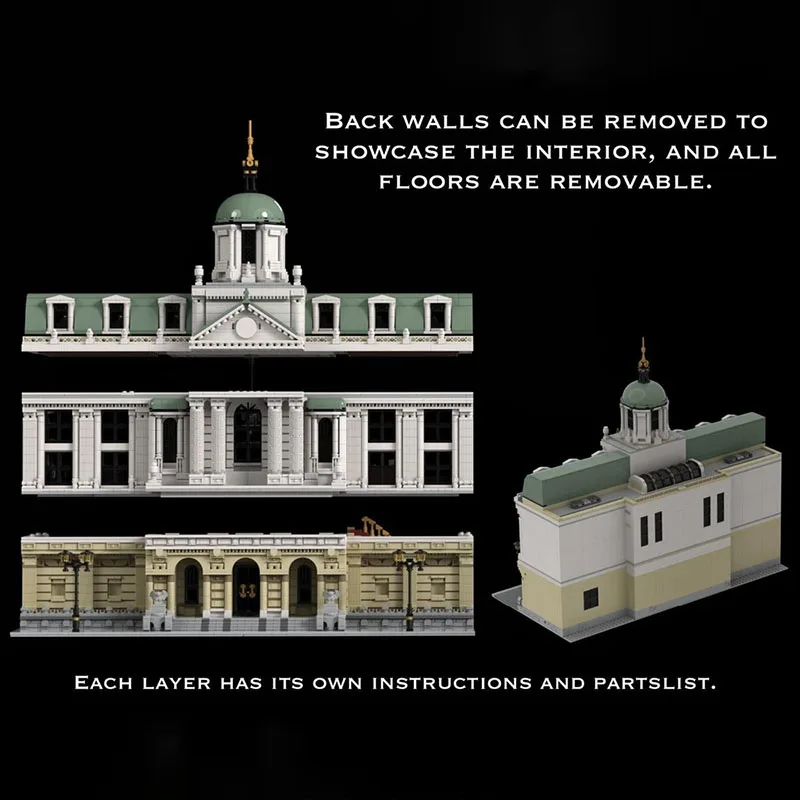 Exquisite new MOC building blocks, medieval architectural models, central bank technology, modular holiday gifts, toys, DIY  set