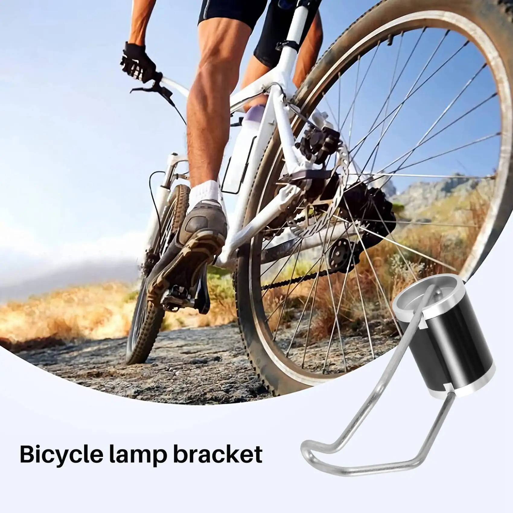 Superlight Front Light Bracket Bike Light Holder for Brompton Folding Bicycle Accessories(Black Silver)