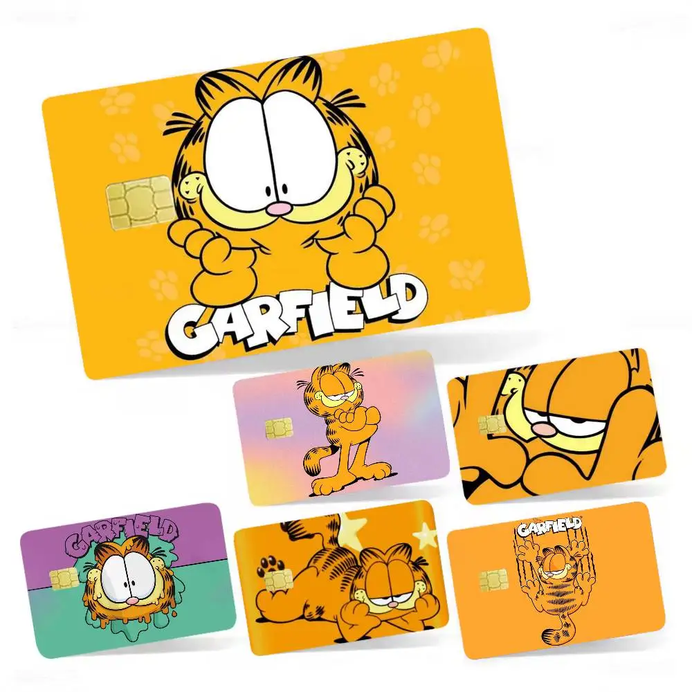 

Cute G-GarfieldS-s Cat 4pcs 1Set Film Skin for Debit Credit Bank Visa Card Decal Cover