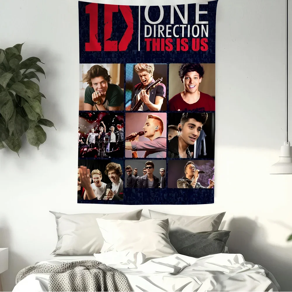 O-one Band Directions Music DIY Wall Tapestry Hippie Flower Wall Carpets Dorm Decor Wall Art Decor