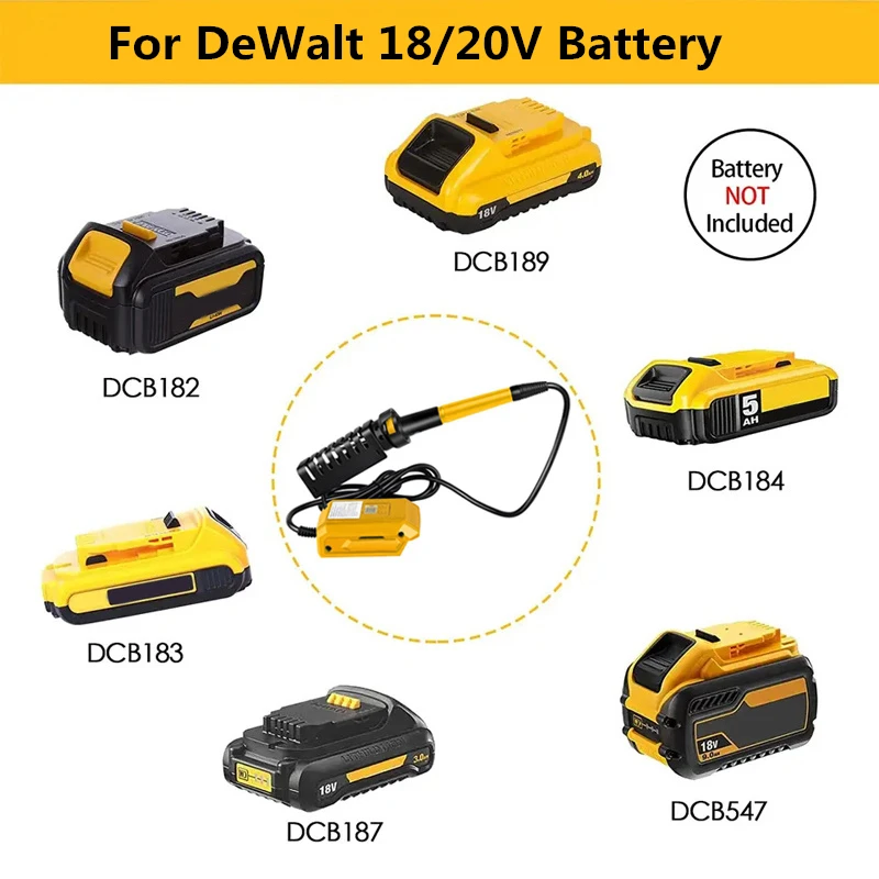 Wireless Electric Soldering Iron For Makita/Dewalt 18/20V Battery Welding Tool with 300-510℃ Temperature Adjustable Fast Heating