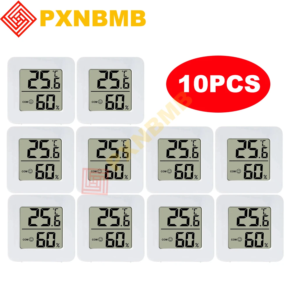 10 قطعة ميزان الحرارة الرقمي الرطوبة داخلي درجة حرارة صغيرة LCD شاشة إلكترونية الرطوبة في الهواء الطلق غرفة الطفل محطة الطقس #1