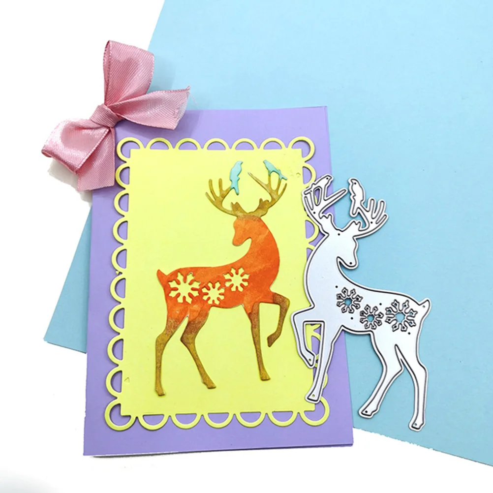 

Christmas Sleigh Elk Sled Cutting Dies Carbon Steel DIY Stencil Mold for Card Craft Scrapbook Gifts Storage Containers