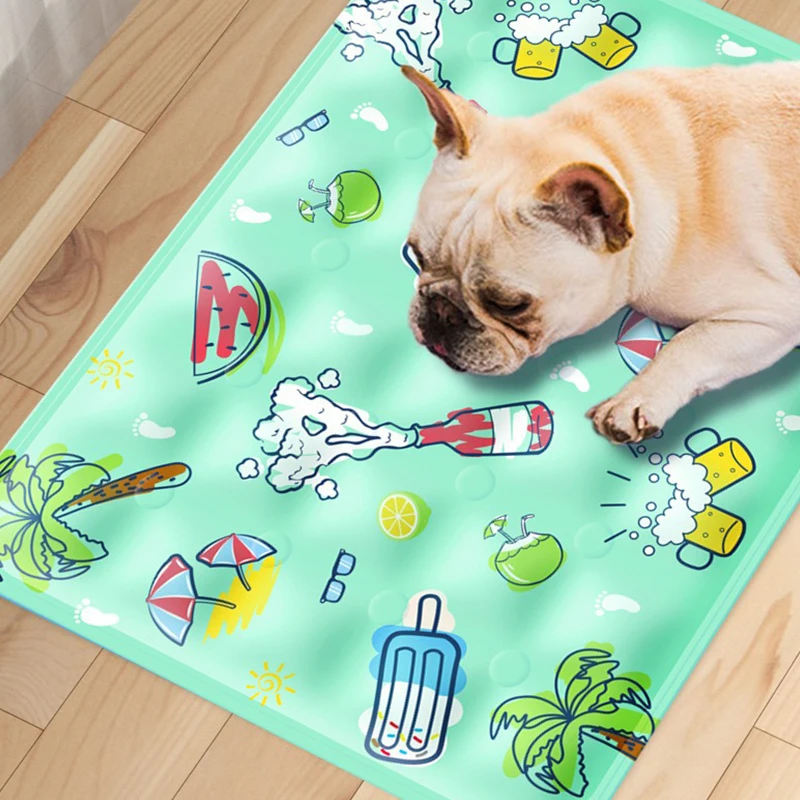 Summer Pet Cooling Mat Breathable Ice Blanket for Dogs Cats Pets Sleep Cold Bed Washable Ice Silk Pads Cushion Pet Accessories