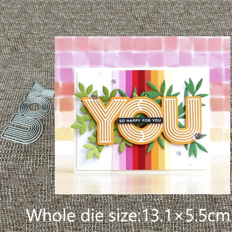 

XLDesign Craft Металлическая трафаретная форма Вырубные штампы в полоску YOU украшение в виде букв высечки для скрапбукинга Альбом Бумажная карта Ремесло Тиснение