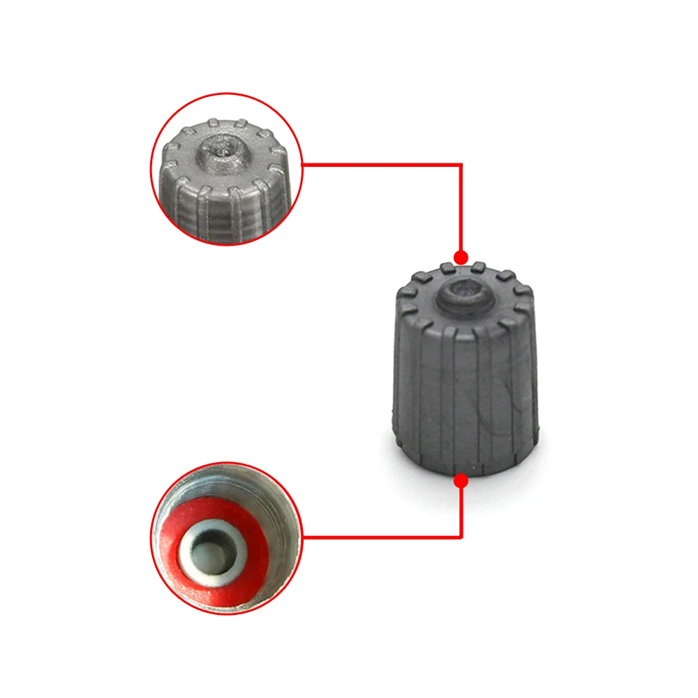 Tapa de vástago de válvula de neumático, accesorio de repuesto de plástico Gris de 10 unids/set, TPMS, con junta