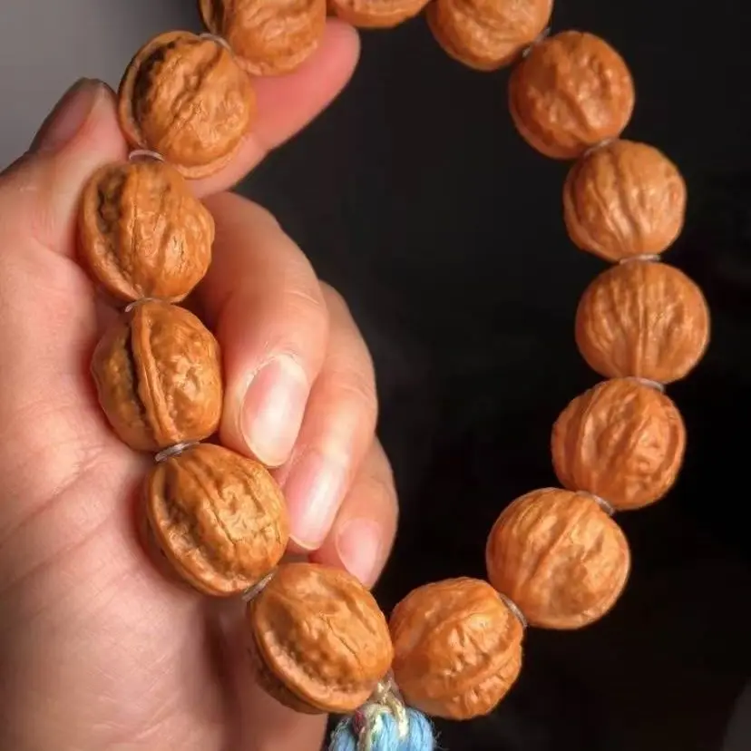 Chinese Style Lucky High Density Natural Small Walnut Bracelet Traditional Auspicious Wealth Attracting Octagonal Prayer Bead