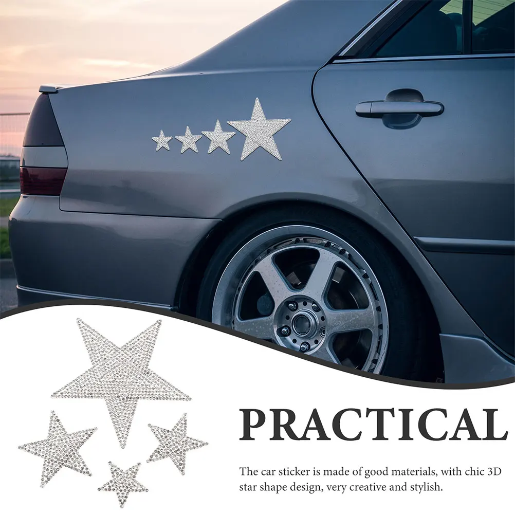 

2 set Rhinestone Car Stickers Crystal Full Drill Body Decal Self Adhesive Durable Beautiful Practical Various Sizes Car Decor