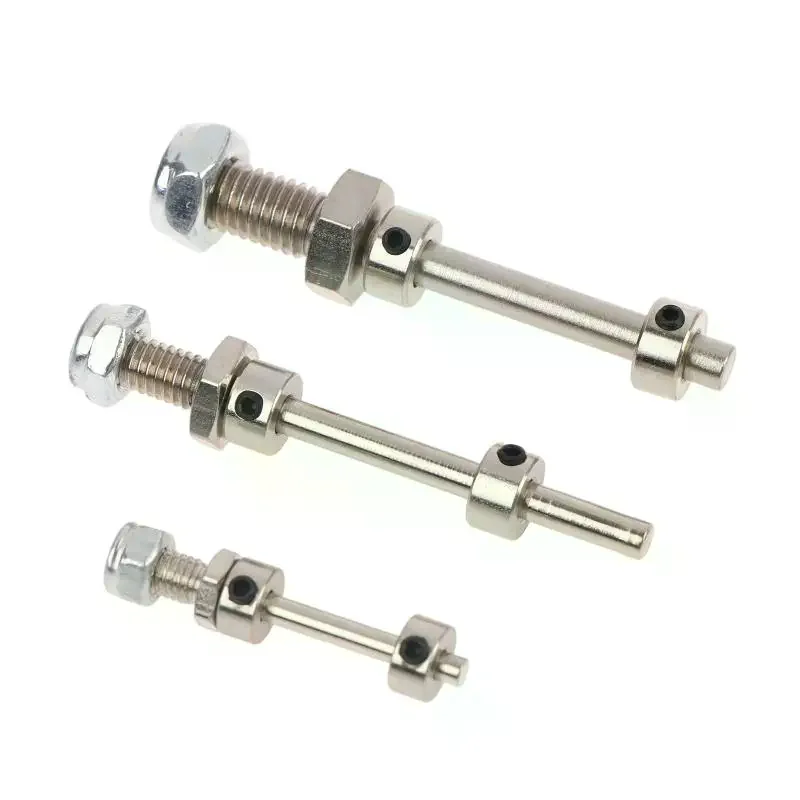 2 Pcs Wheel Axles Steel Shaft With Stop Nuts Dia 3/4/5/6MM Landing Gear Assembly M5/M6/M8 Thread Spares For RC Airplane Model