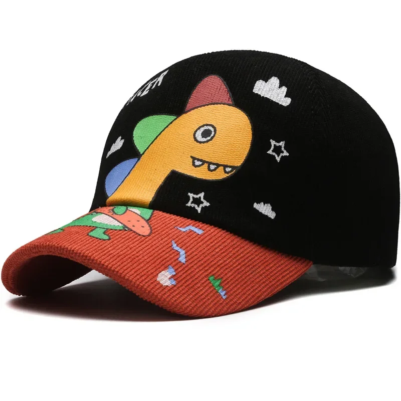 Chapeau avec motif de petit dinosaure réglable pour enfant, accessoire mignon de dessin animé, avec langue de canard, pare-soleil, pour fille et garçon