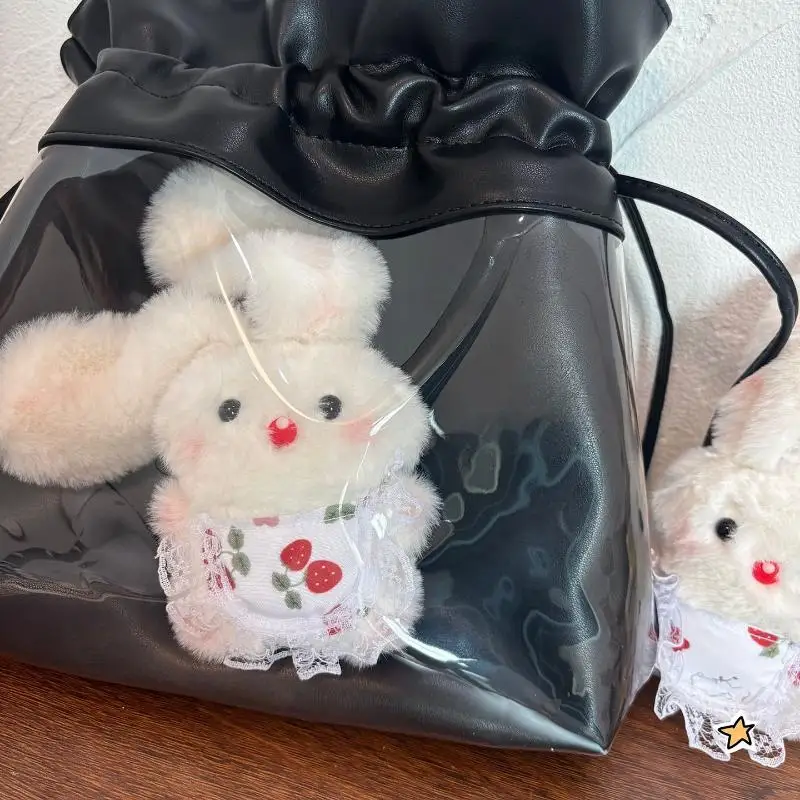 Cartoon Plush Rabbit Doll Toy Keychain Sweet Cute Bag Pendant Decoration Car Keyring For Women Couple Kawaii Gift