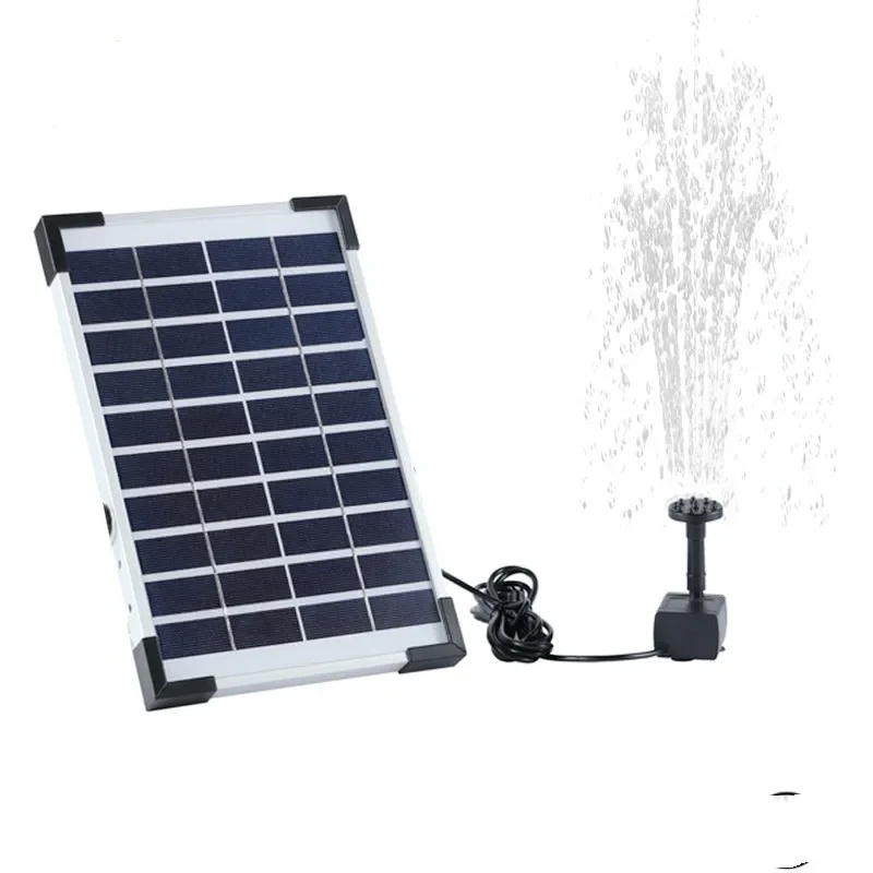 5.5W Solar Fountain Built-in 1500mAh Battery, Free Standing Floating Solar Fountain for Bird Bath, Garden, Pond, Outdoor