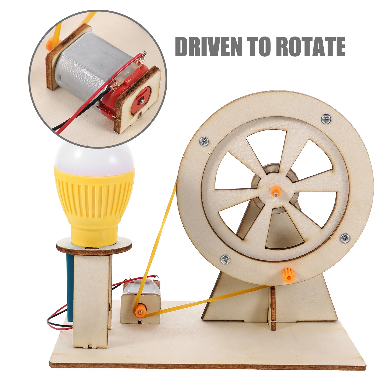Handkurbelgenerator aus Holz, DIY-Montage, pädagogisches wissenschaftliches Experimentierset, verbessert die kognitiven Fähigkeiten, Handkurbelgenerator