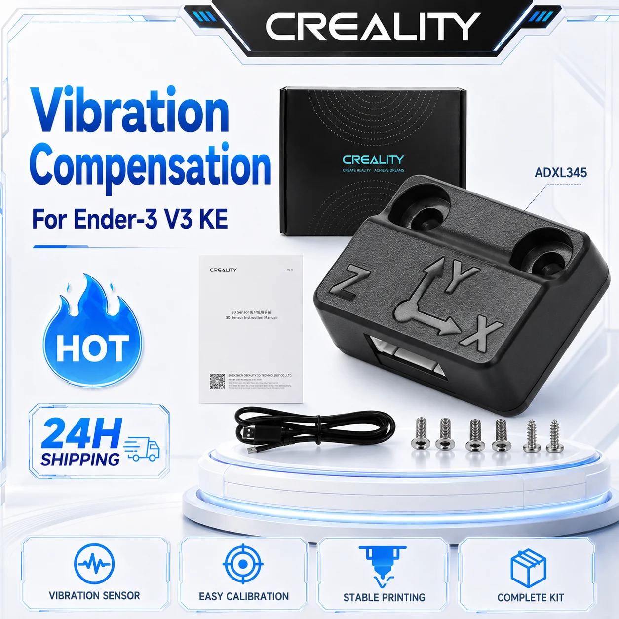 Creality Ender-3 V3 Ke Vibration Compensation Sensor Precise Sensing Control 3d Printer Accessory