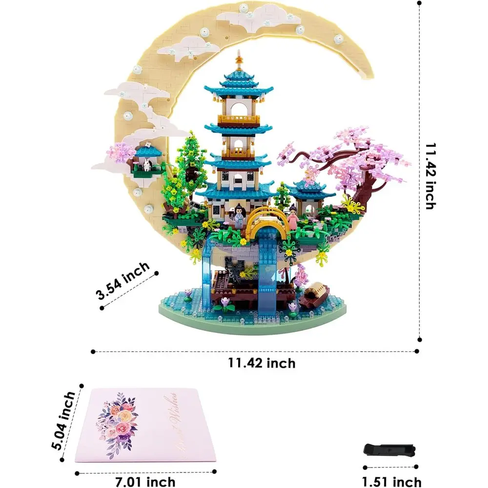Set di microblocco per bonsai e casa sull'albero in fiore di ciliegio giapponese, 4288 pezzi, ideale per età superiore ai 14 anni