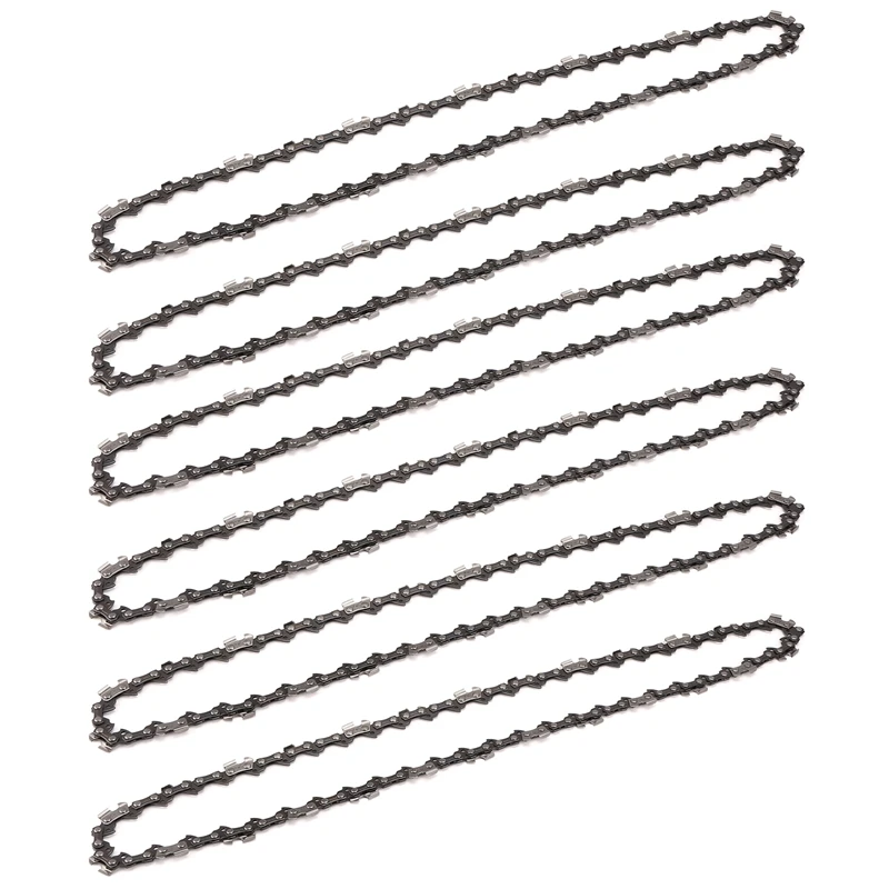 

A96Q-6PCS 14 Inch Metal Chainsaw Chain 3/8In LP Saw Chain 52 Drive Link Electric Saw Accessory Replacement Chainsaw Saw Chain