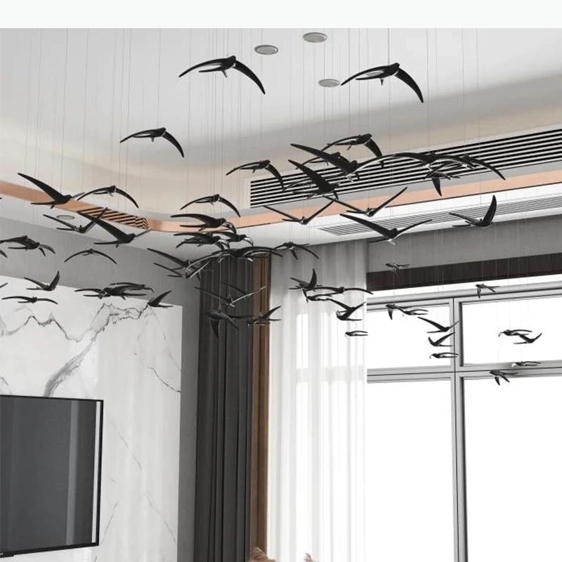 

Creativity Resin Simulation Animal Bird Ceiling Suspension Three-dimensional Background Wall Hanging Decoration