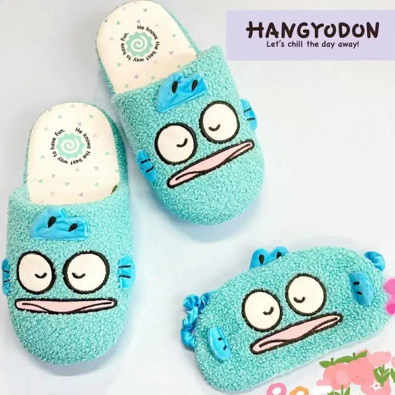 Kawaii Hangyodon Cartoon Home Warm Slippers Indoor Non-Slip Home Shoes Home Shoes Anime Plush Blackout Eye Protection Cover